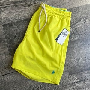 Polo Ralph Lauren mens swim trunks. Neon Yellow. Size small. New with tags.